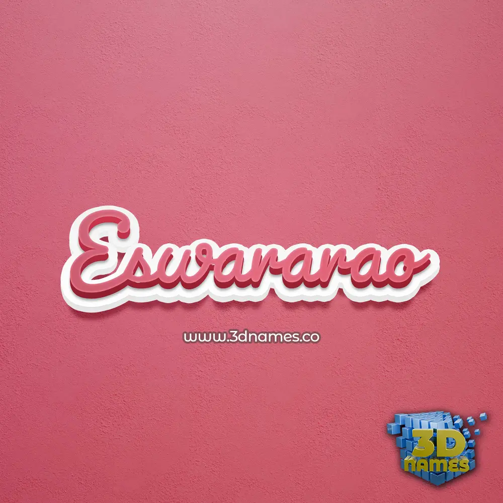 eswararao in Red Scribble style - 3D name wallpaper