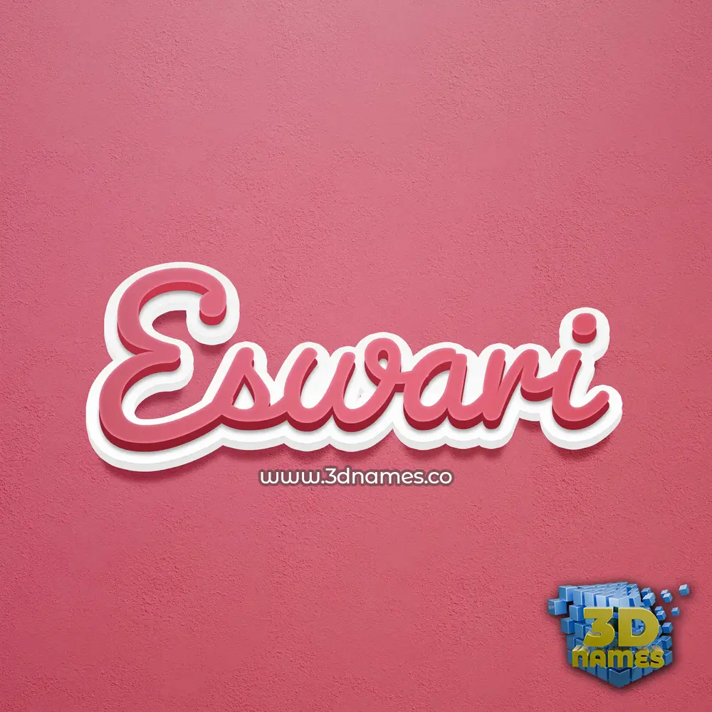 eswari in Red Scribble style - 3D name wallpaper