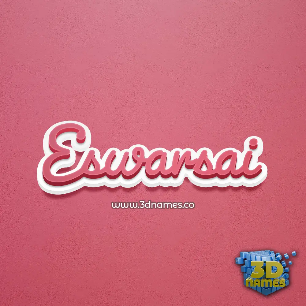 eswarsai in Red Scribble style - 3D name wallpaper