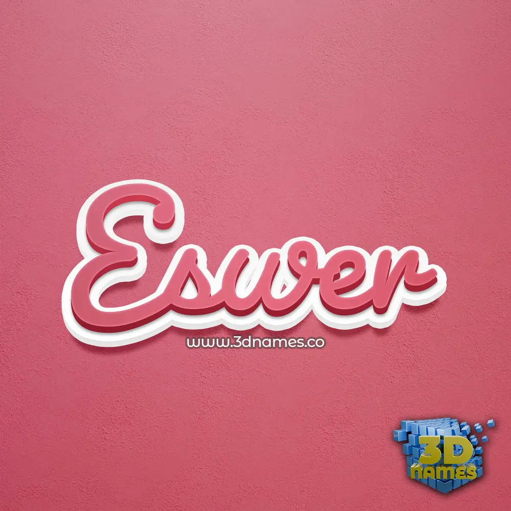 eswer in Red Scribble style - 3D name wallpaper