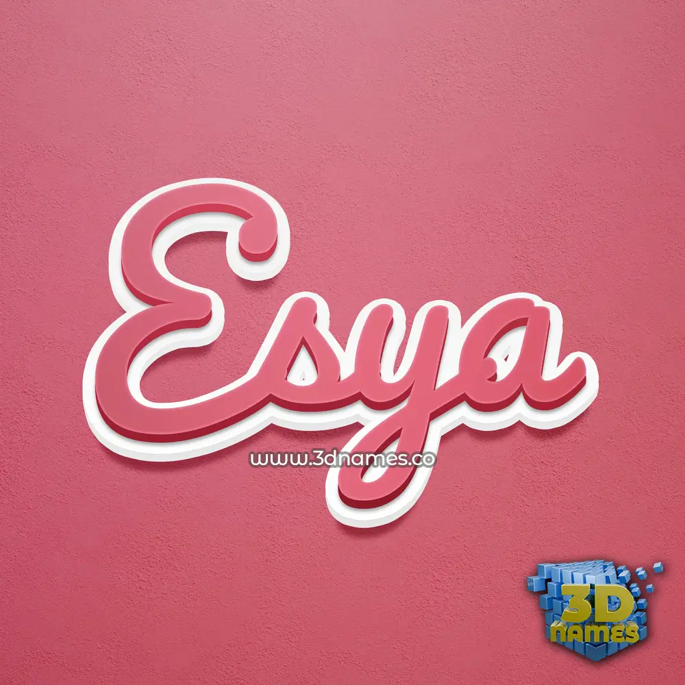 esya in Red Scribble style - 3D name wallpaper