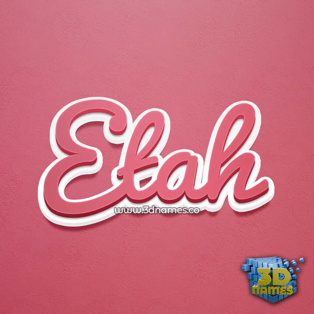 etah in Red Scribble style - 3D name wallpaper