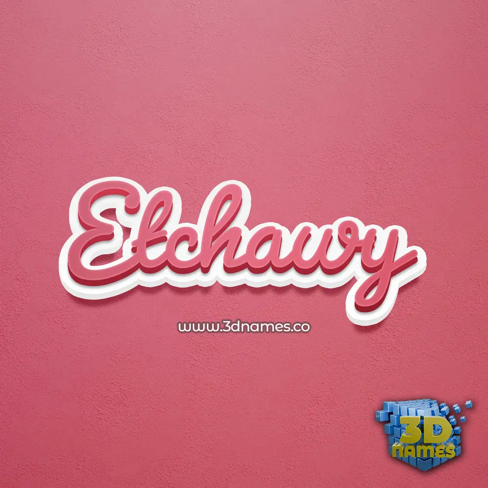 etchawy in Red Scribble style - 3D name wallpaper