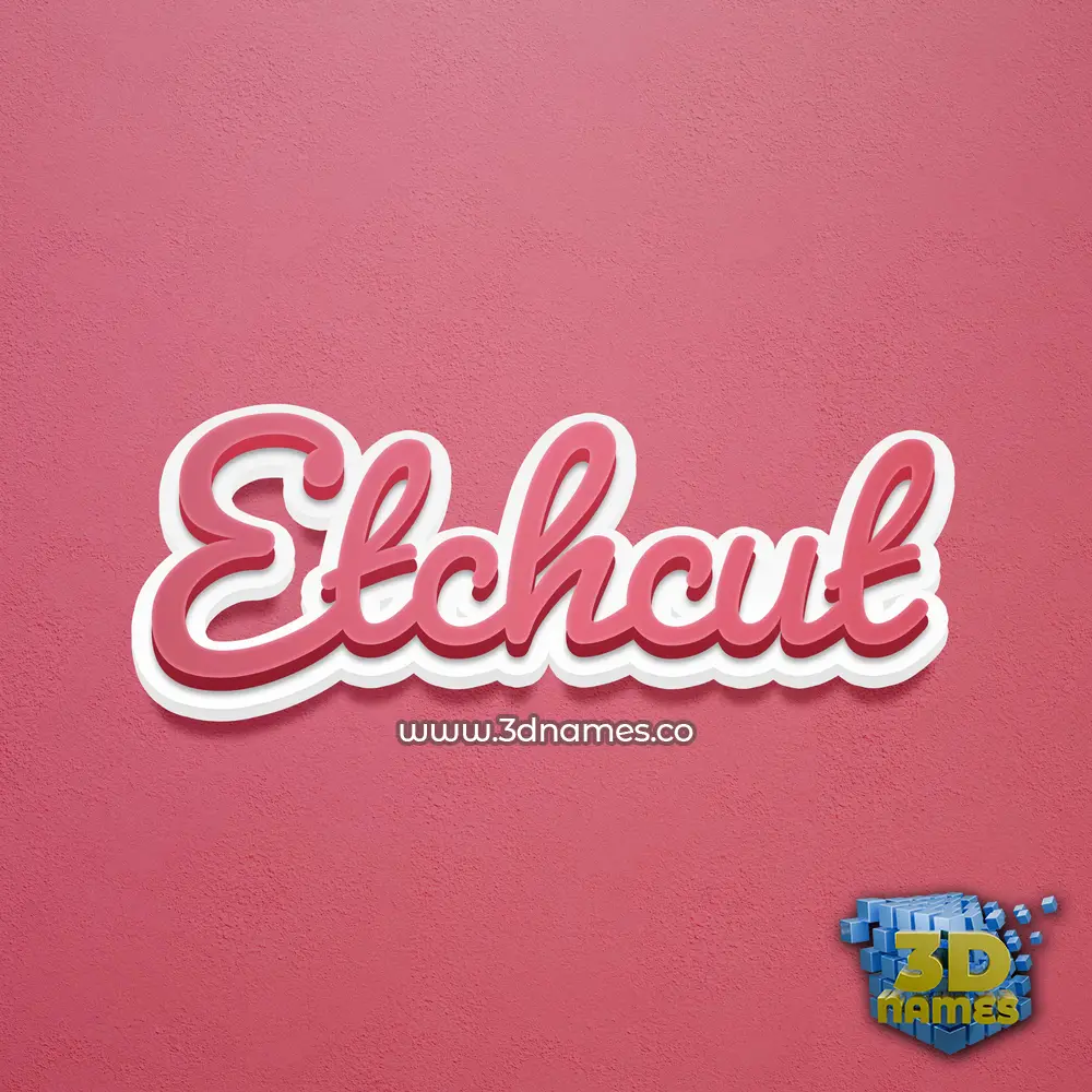 etchcut in Red Scribble style - 3D name wallpaper