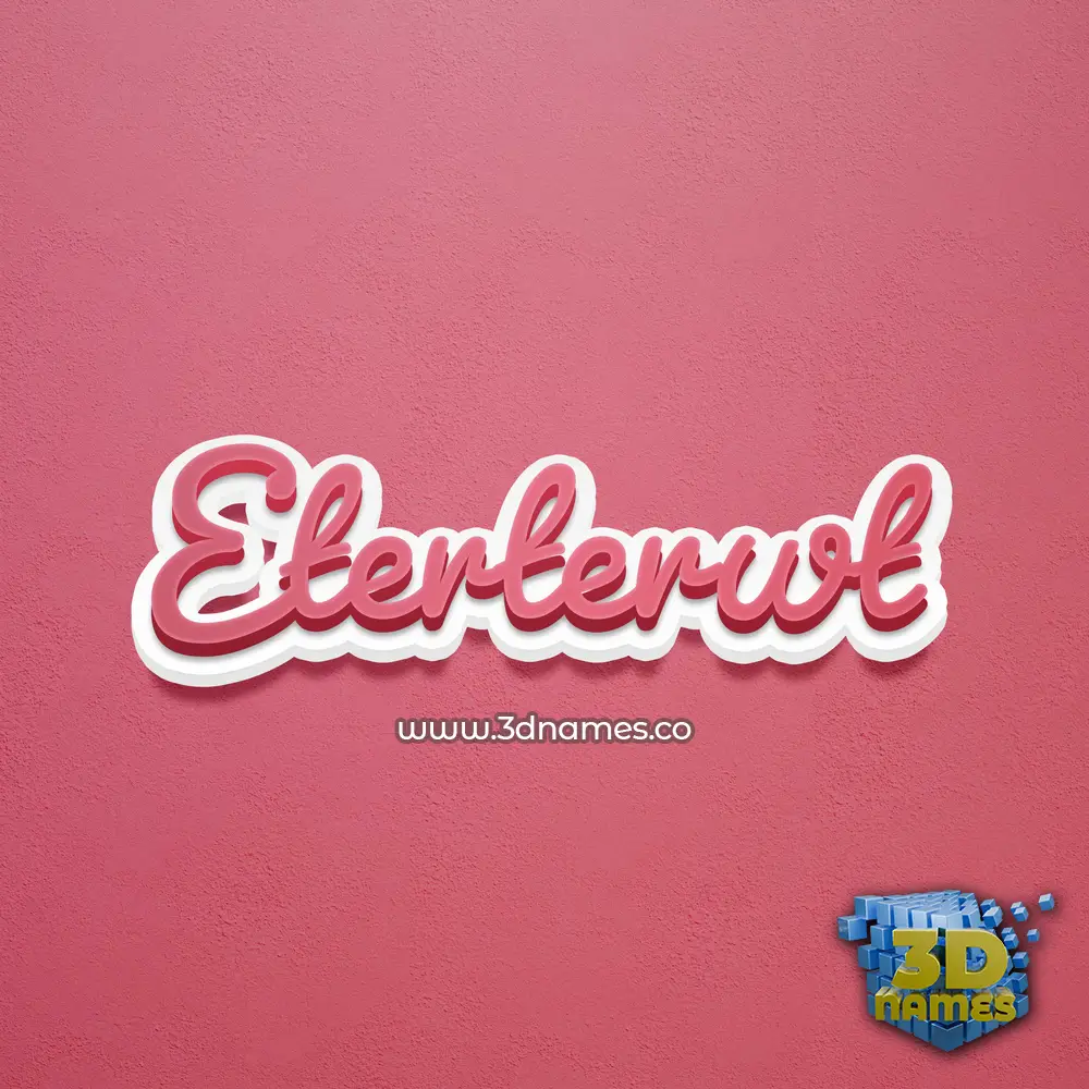 eterterwt in Red Scribble style - 3D name wallpaper