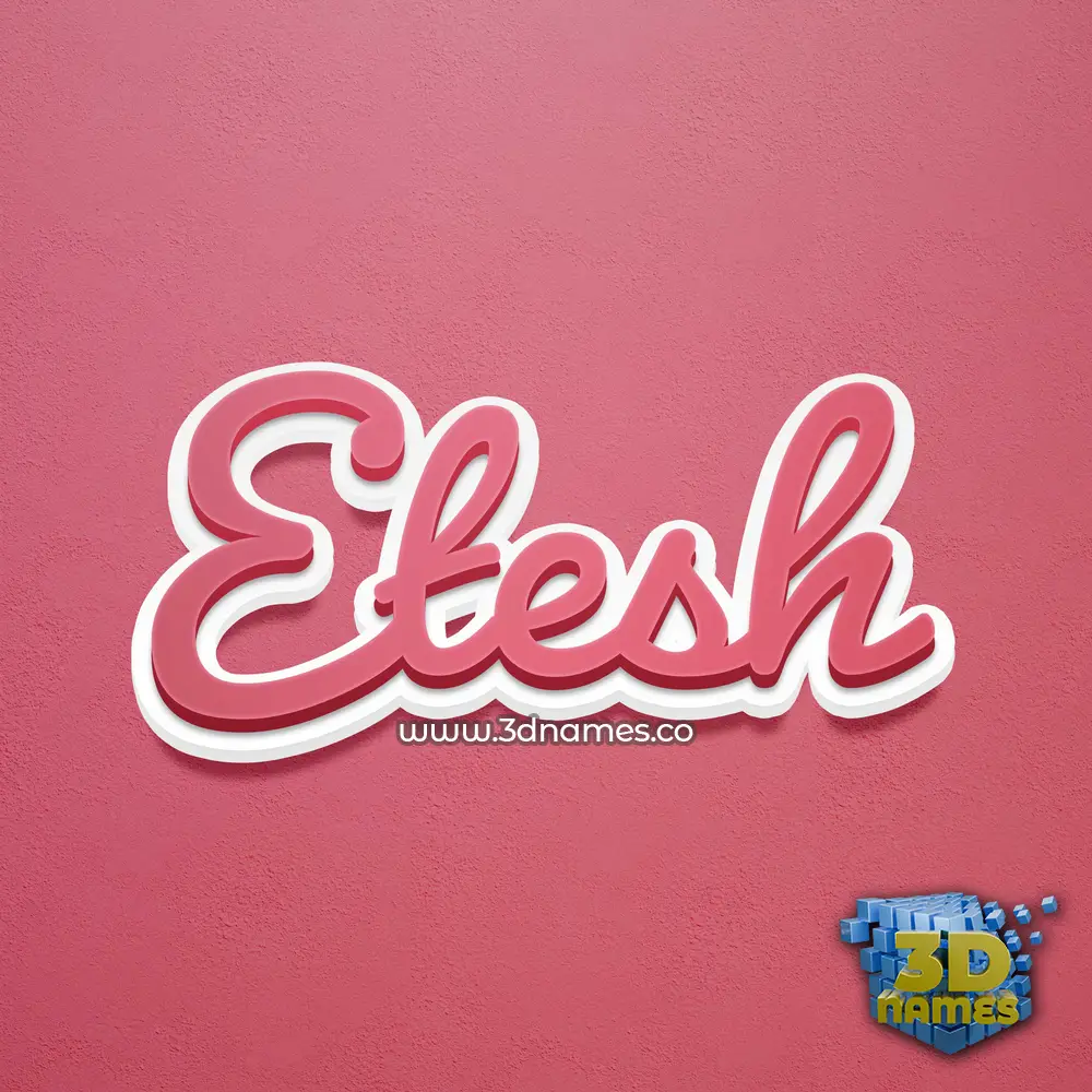 etesh in Red Scribble style - 3D name wallpaper