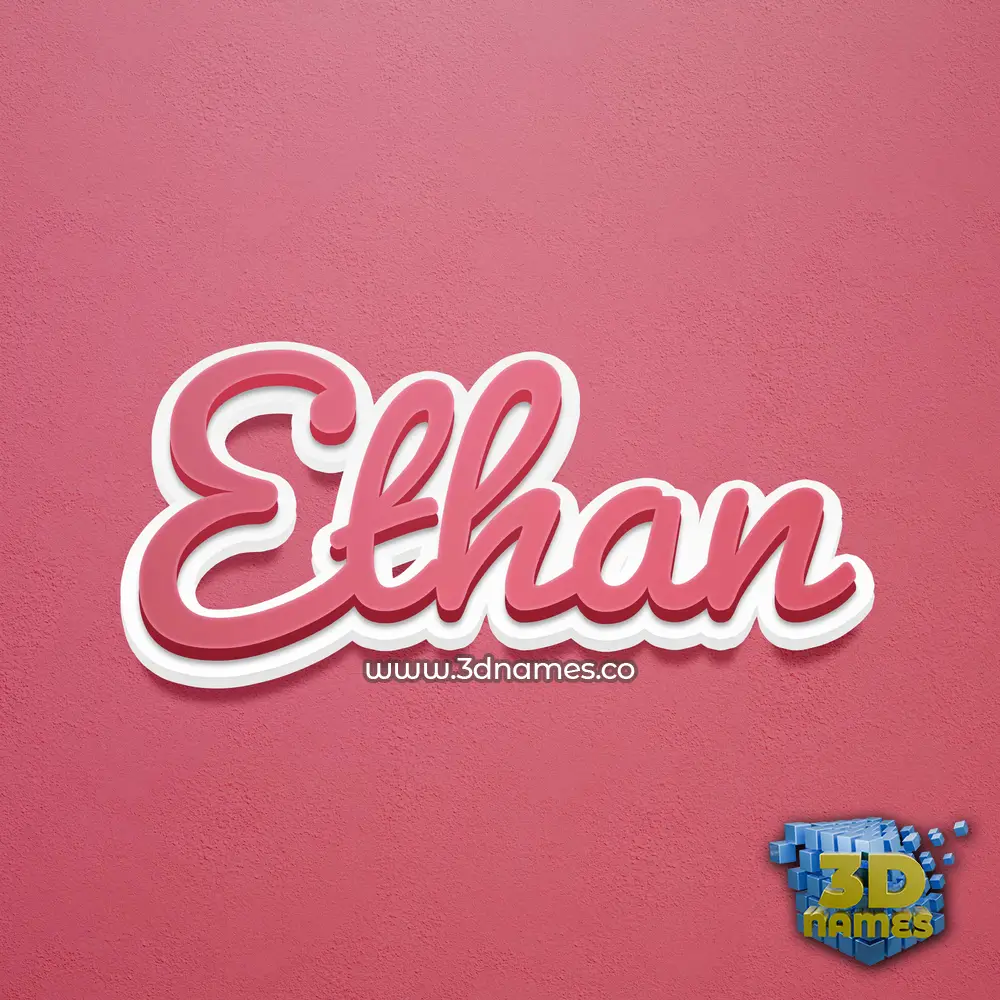 ethan in Red Scribble style - 3D name wallpaper