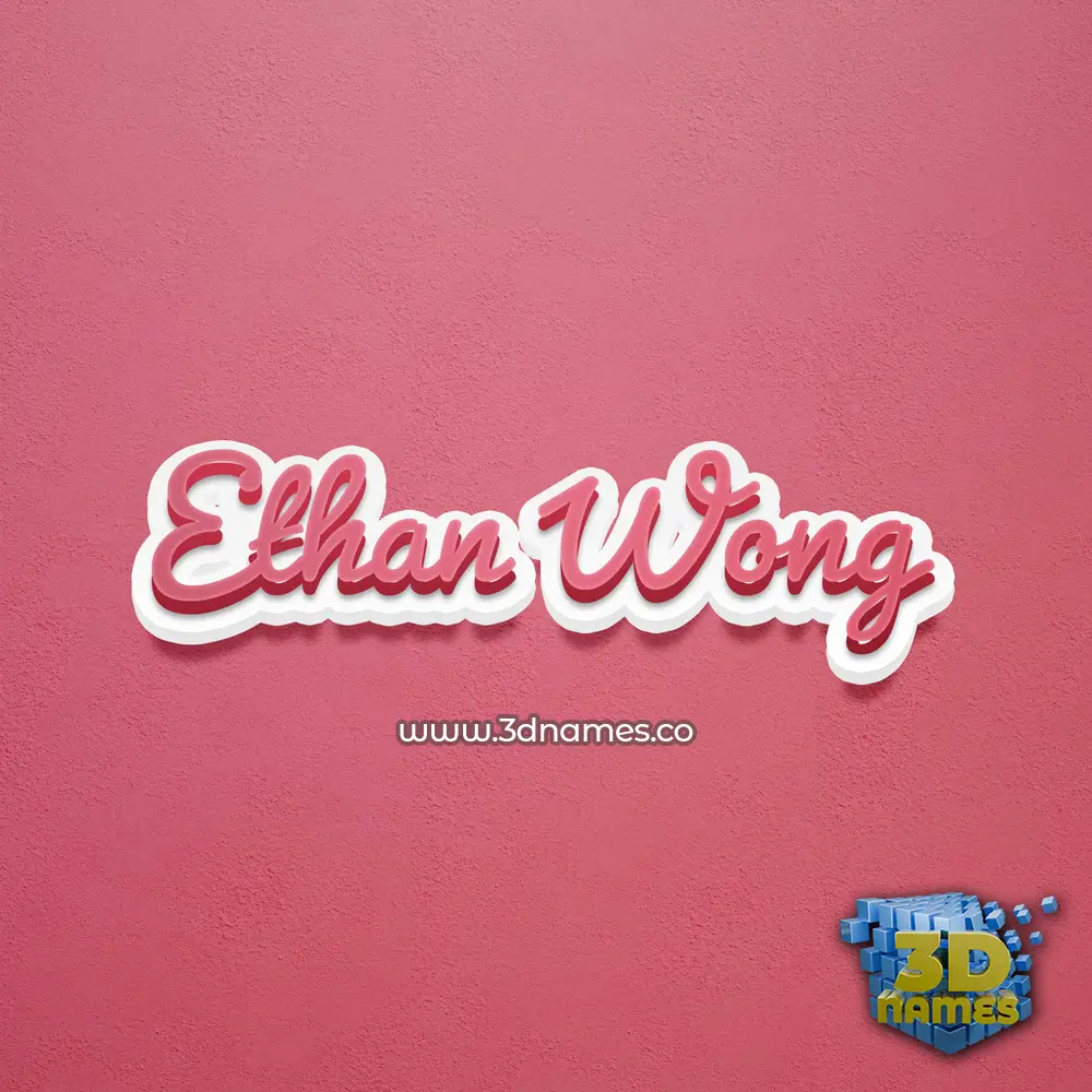 ethan wong in Red Scribble style - 3D name wallpaper