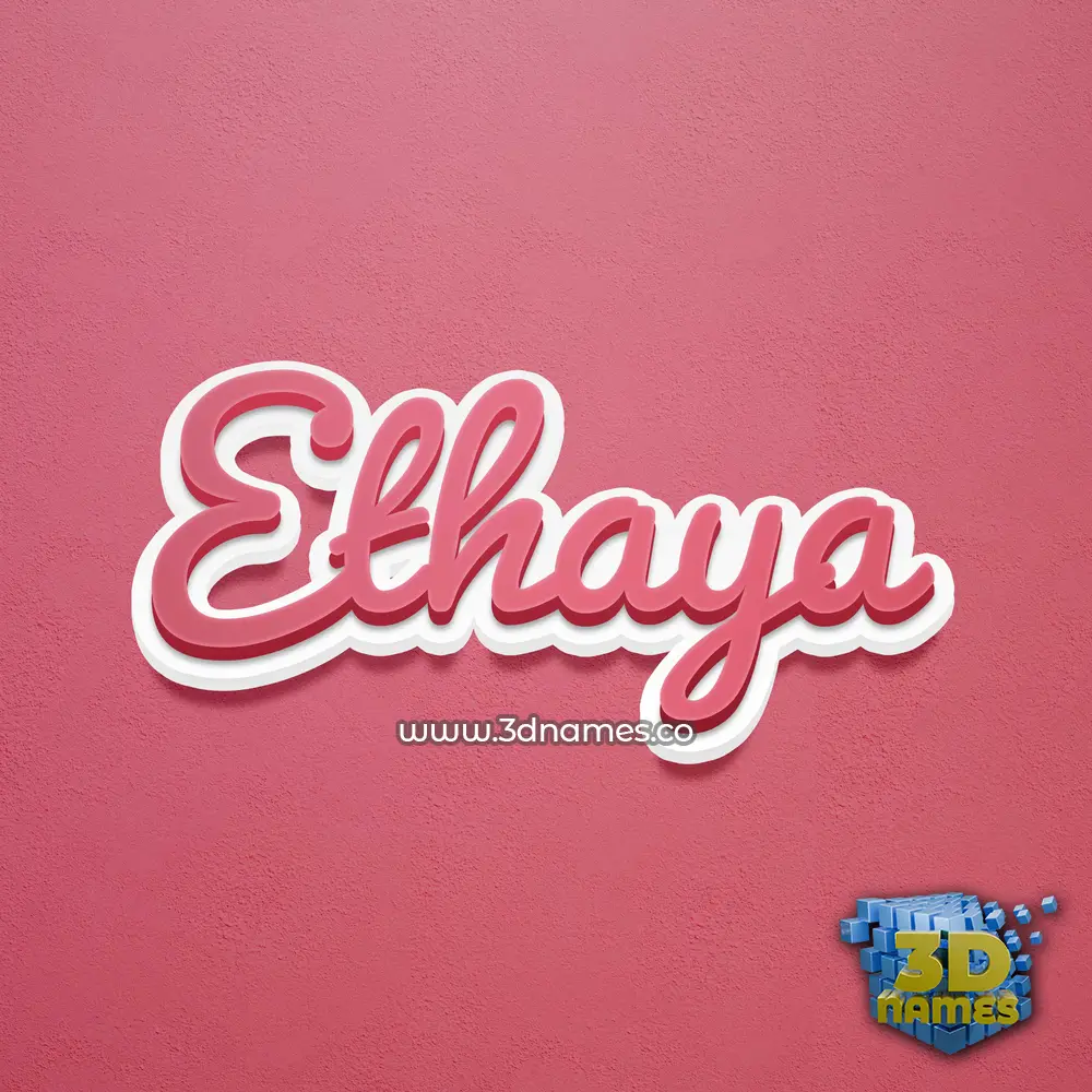 ethaya in Red Scribble style - 3D name wallpaper