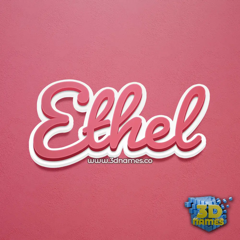 ethel in Red Scribble style - 3D name wallpaper