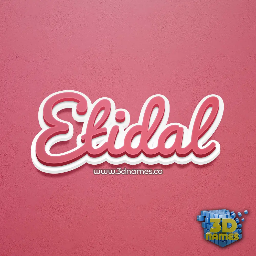 etidal in Red Scribble style - 3D name wallpaper