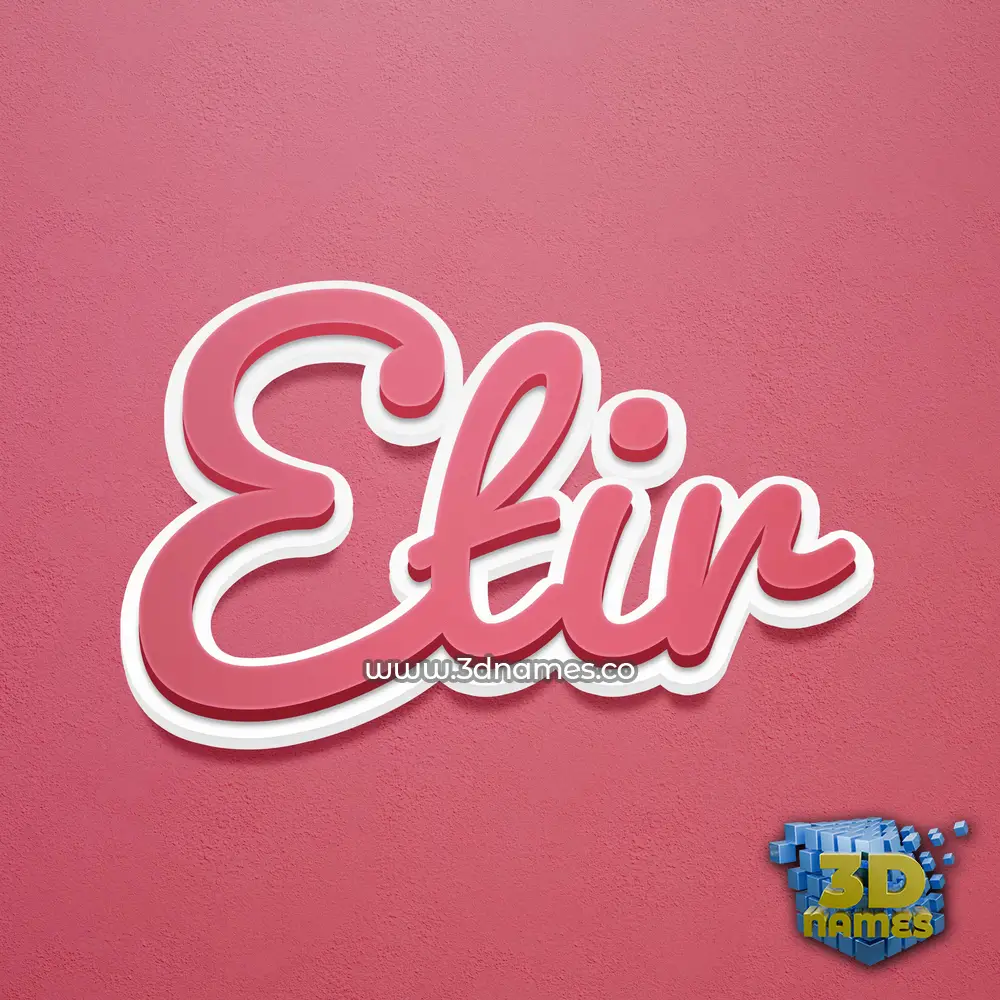 etir in Red Scribble style - 3D name wallpaper