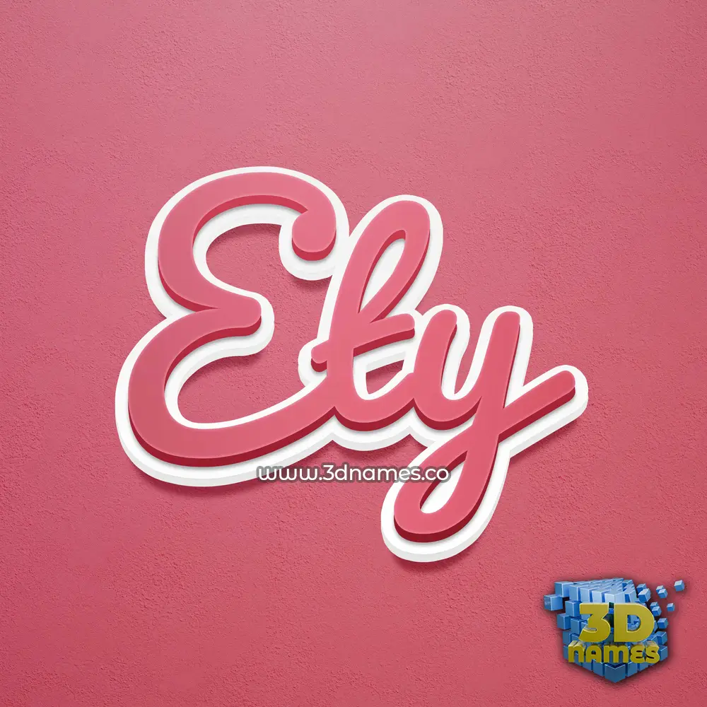 ety in Red Scribble style - 3D name wallpaper