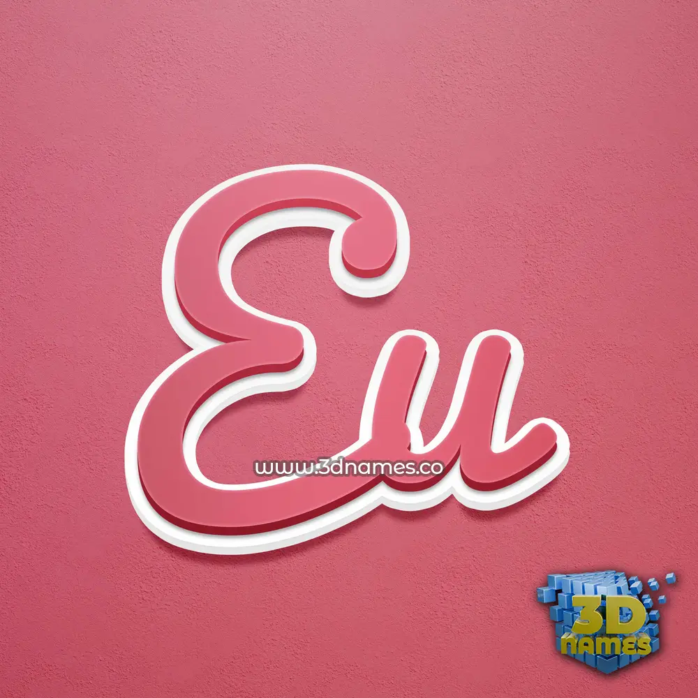 eu in Red Scribble style - 3D name wallpaper