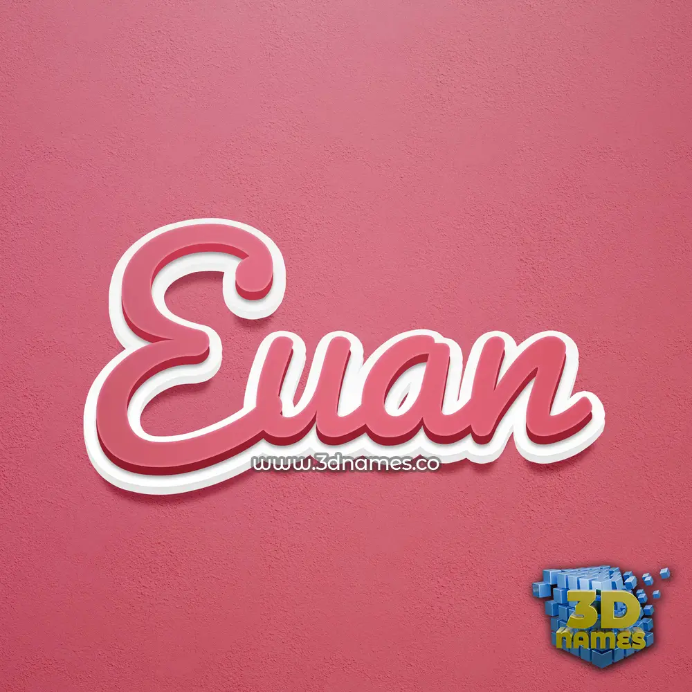 euan in Red Scribble style - 3D name wallpaper