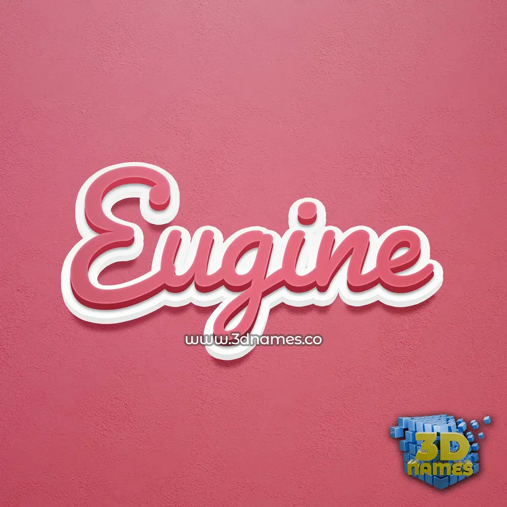 eugine in Red Scribble style - 3D name wallpaper