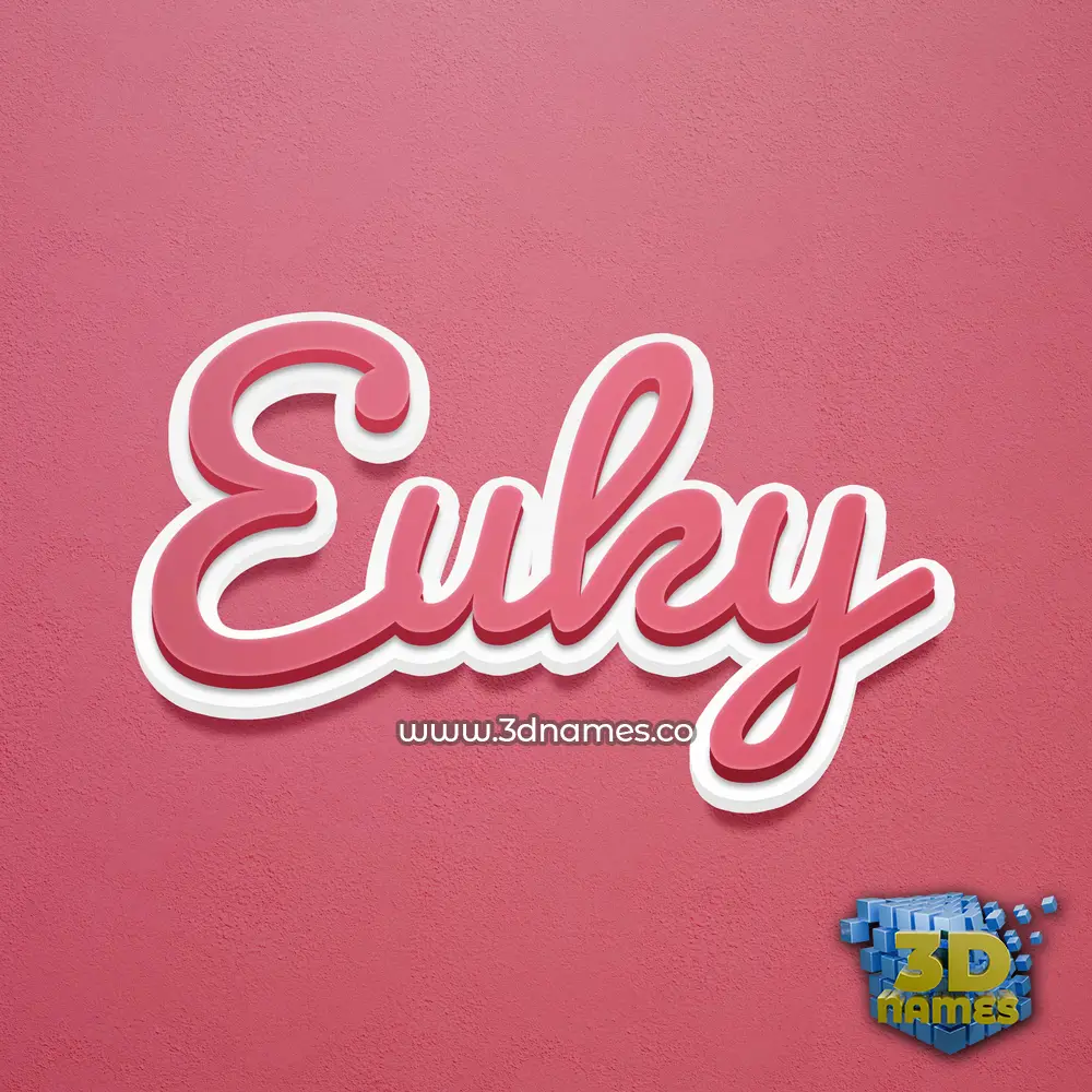 euky in Red Scribble style - 3D name wallpaper