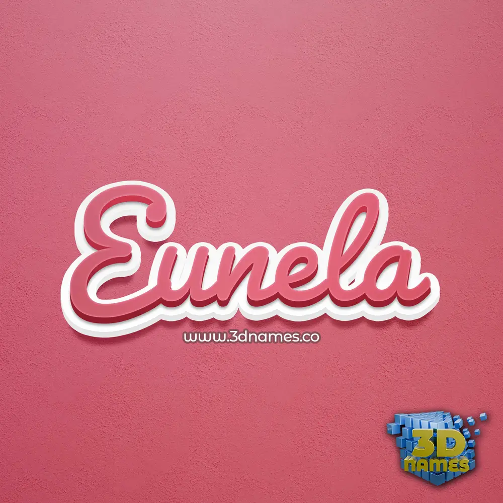eunela in Red Scribble style - 3D name wallpaper