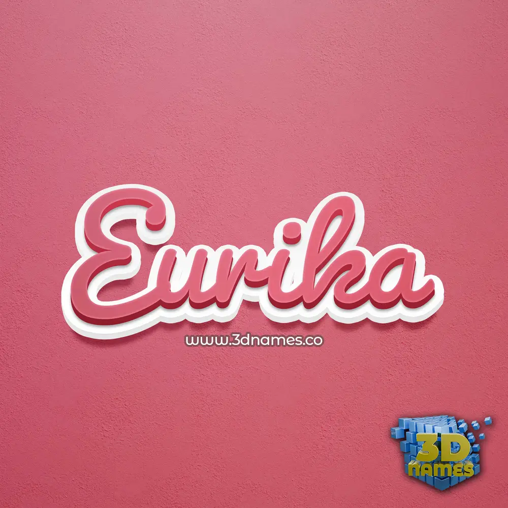 eurika in Red Scribble style - 3D name wallpaper