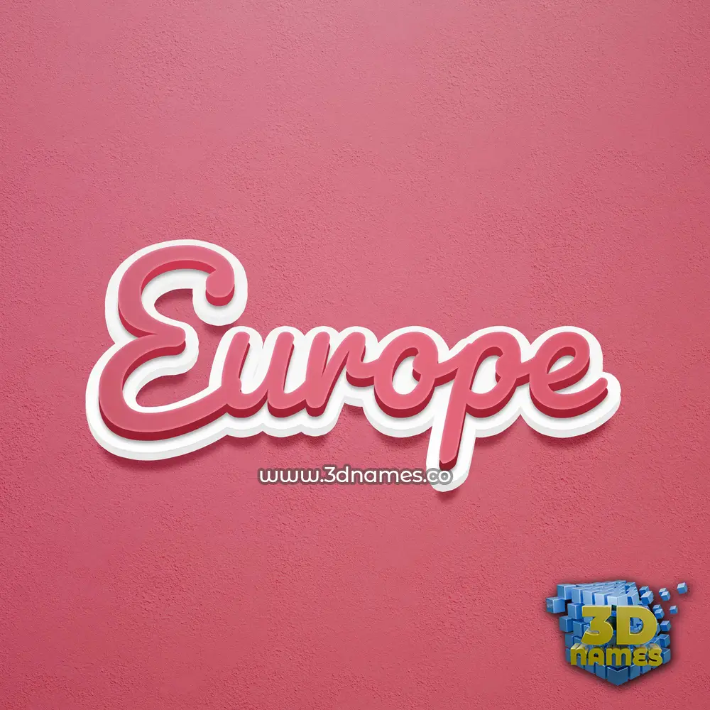 europe in Red Scribble style - 3D name wallpaper