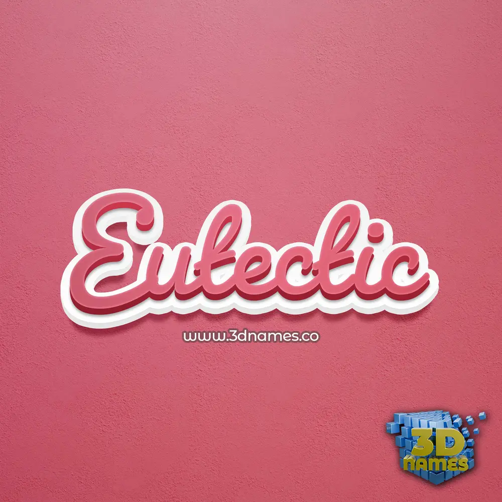 eutectic in Red Scribble style - 3D name wallpaper