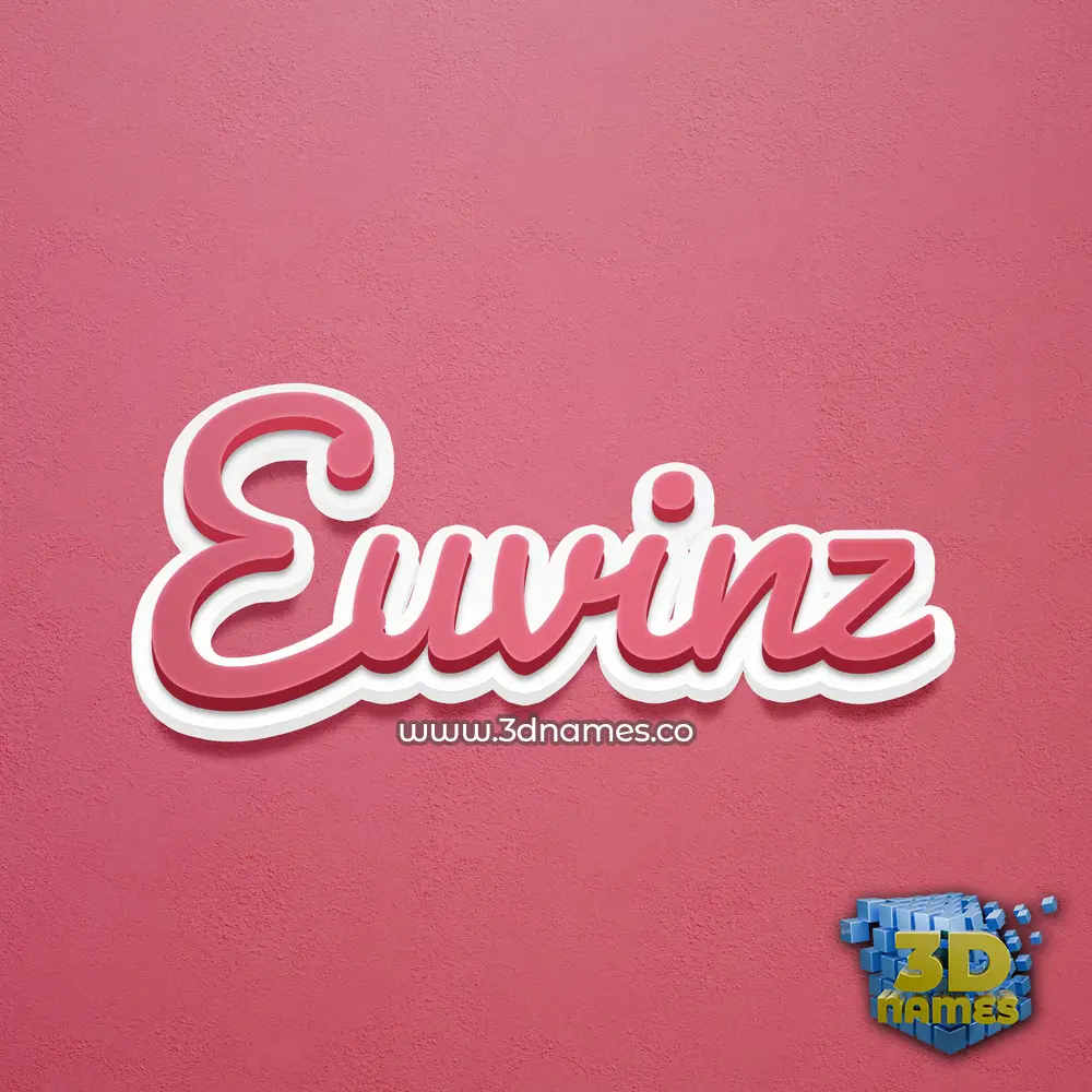 euvinz in Red Scribble style - 3D name wallpaper