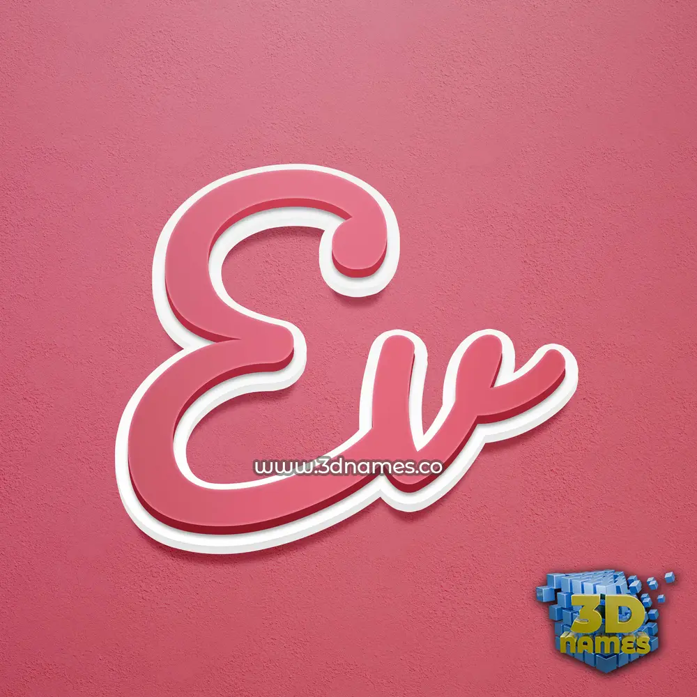 ev in Red Scribble style - 3D name wallpaper