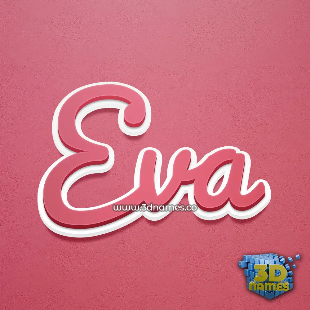 eva in Red Scribble style - 3D name wallpaper