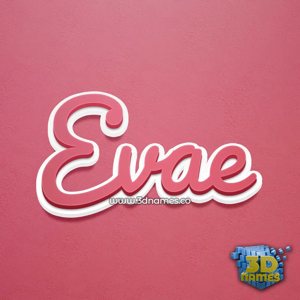 evae in Red Scribble style - 3D name wallpaper