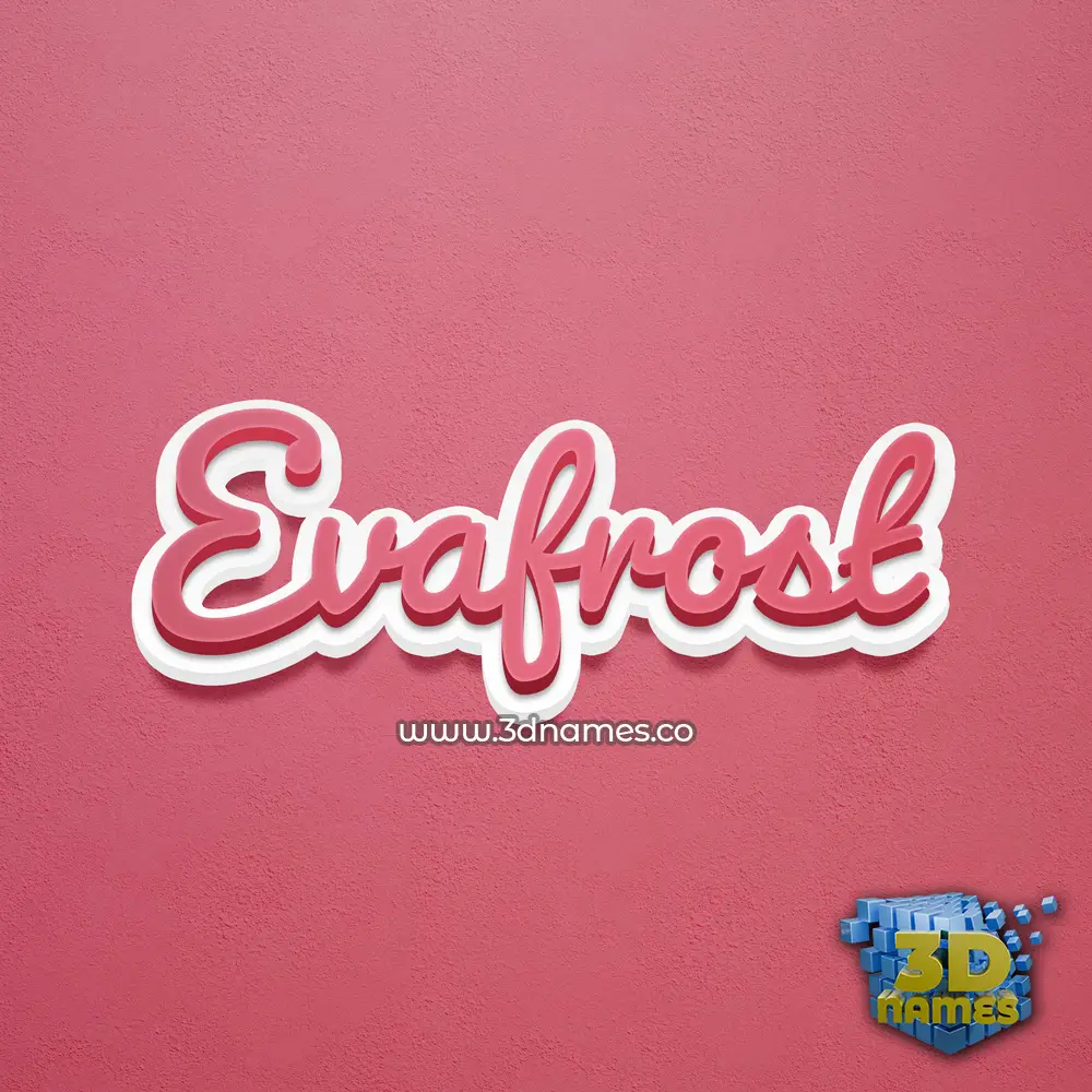 evafrost in Red Scribble style - 3D name wallpaper