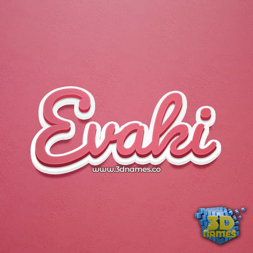 evaki in Red Scribble style - 3D name wallpaper