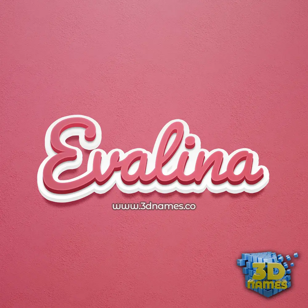evalina in Red Scribble style - 3D name wallpaper