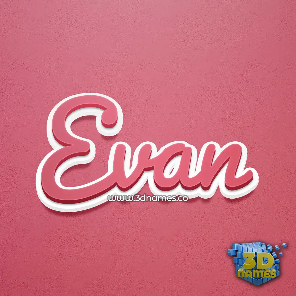 evan in Red Scribble style - 3D name wallpaper
