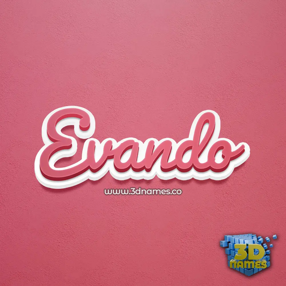 evando in Red Scribble style - 3D name wallpaper