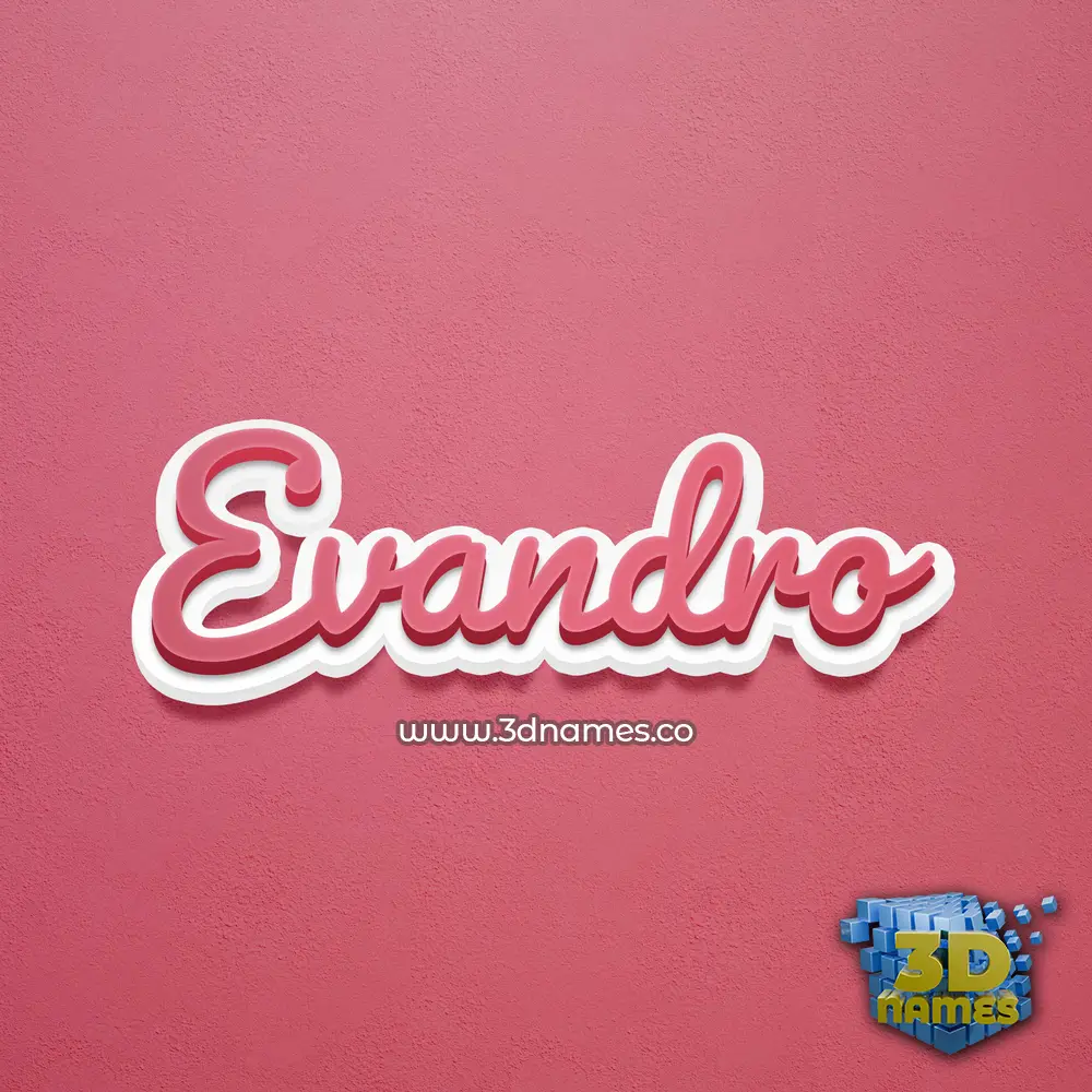 evandro in Red Scribble style - 3D name wallpaper