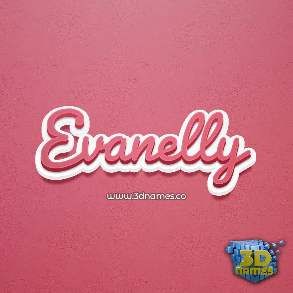 evanelly in Red Scribble style - 3D name wallpaper
