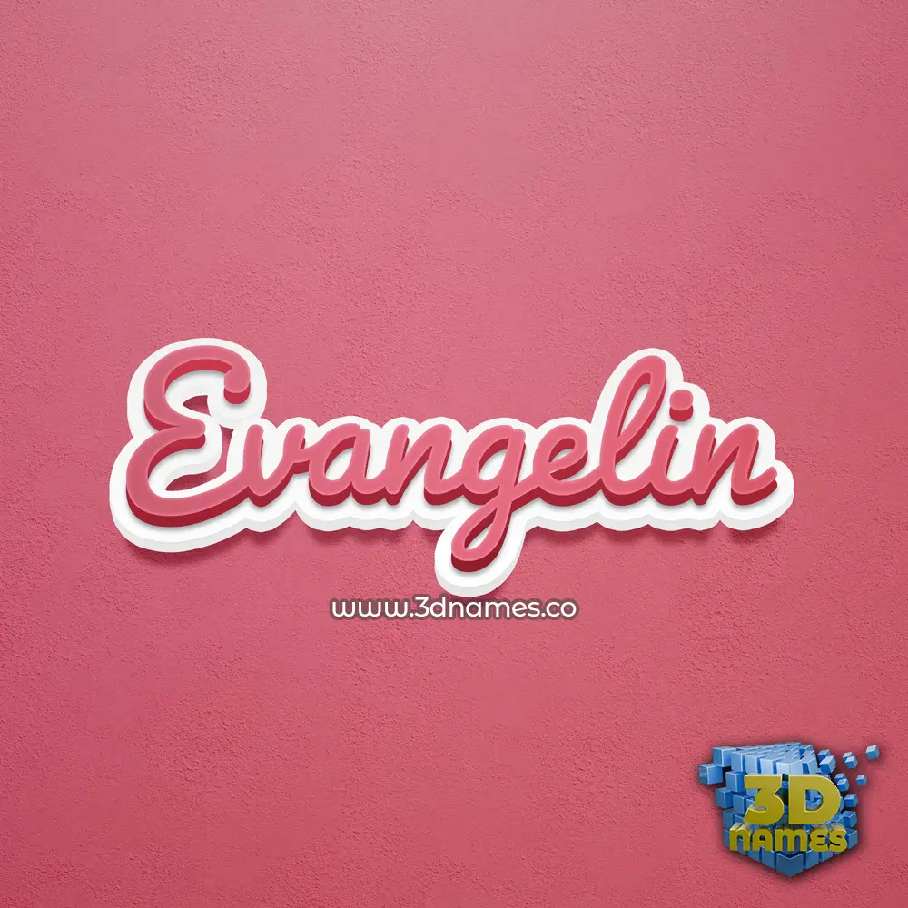 evangelin in Red Scribble style - 3D name wallpaper