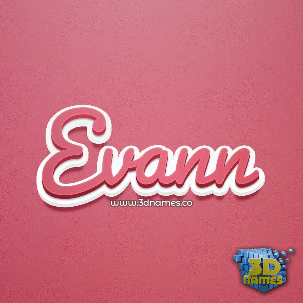 evann in Red Scribble style - 3D name wallpaper