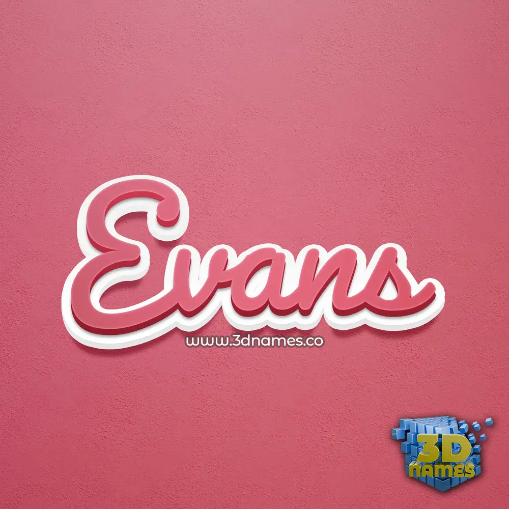 evans in Red Scribble style - 3D name wallpaper
