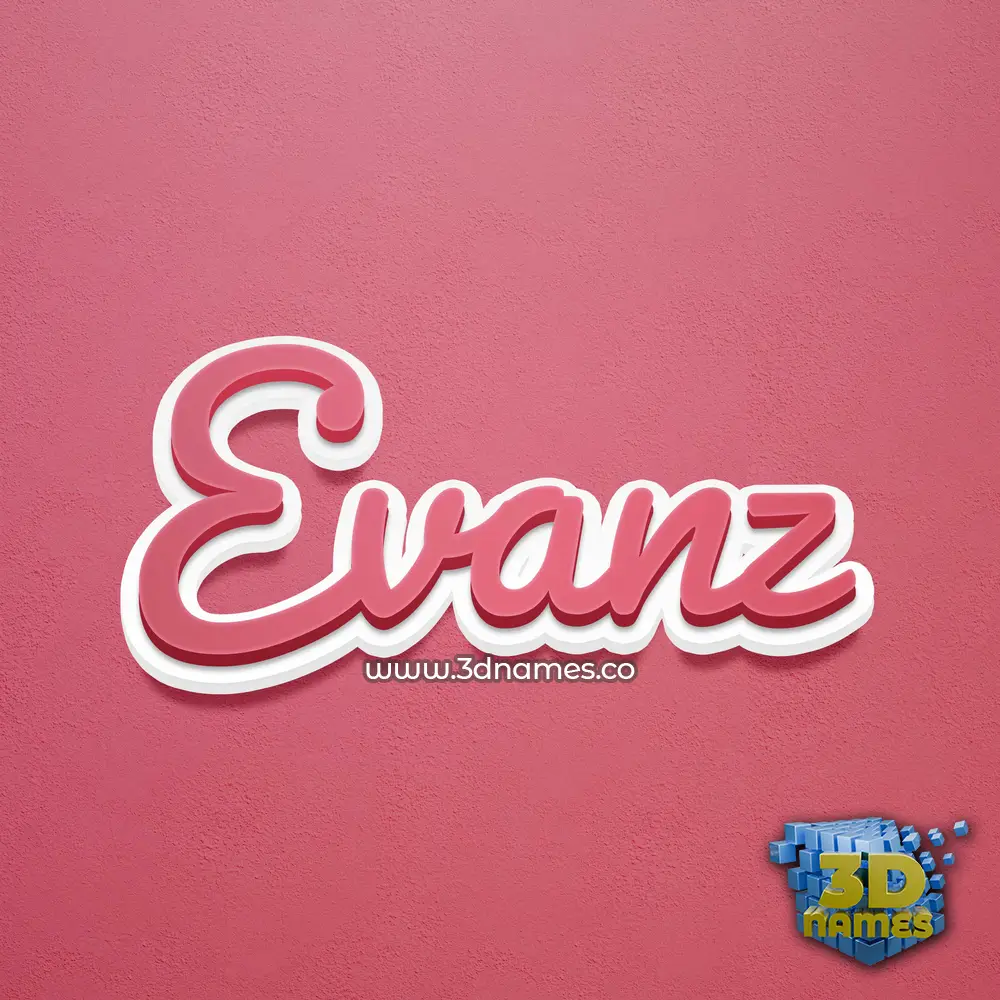 evanz in Red Scribble style - 3D name wallpaper