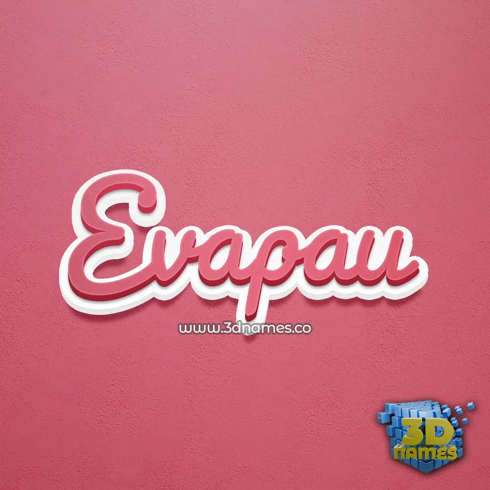 evapau in Red Scribble style - 3D name wallpaper