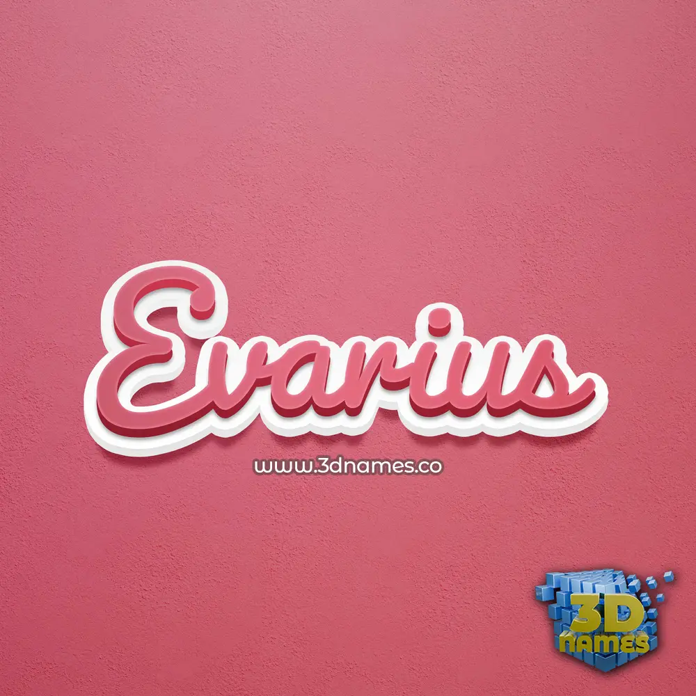 evarius in Red Scribble style - 3D name wallpaper