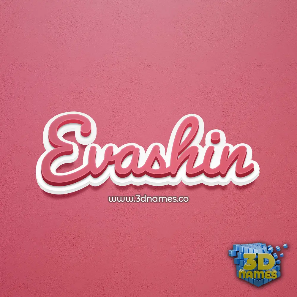 evashin in Red Scribble style - 3D name wallpaper