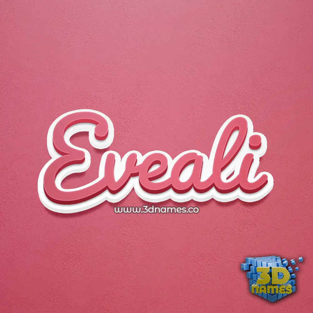 eveali in Red Scribble style - 3D name wallpaper