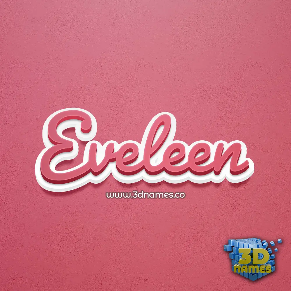 eveleen in Red Scribble style - 3D name wallpaper