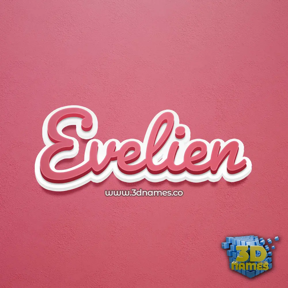 evelien in Red Scribble style - 3D name wallpaper