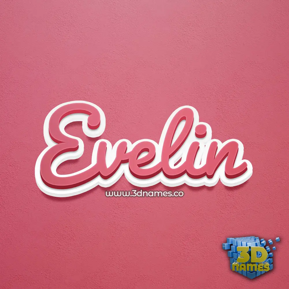 evelin in Red Scribble style - 3D name wallpaper