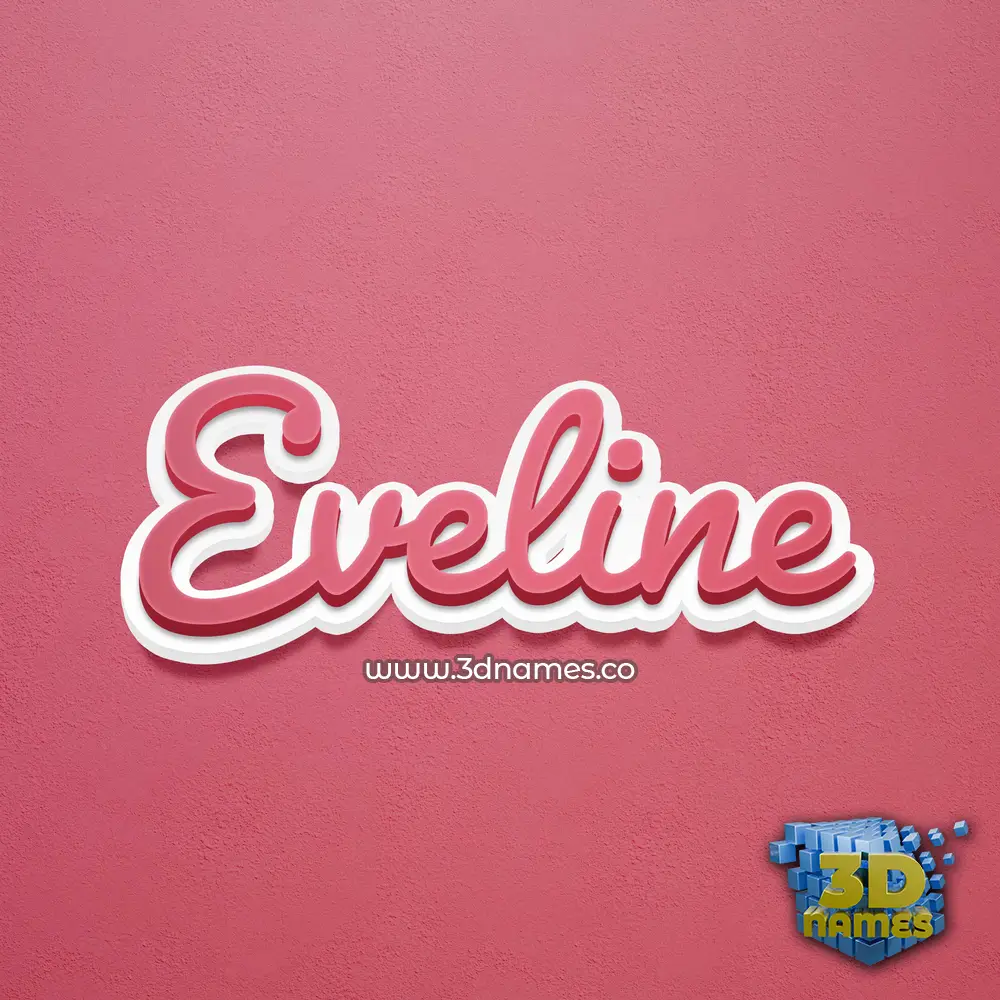 eveline in Red Scribble style - 3D name wallpaper