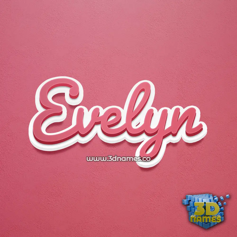 evelyn in Red Scribble style - 3D name wallpaper