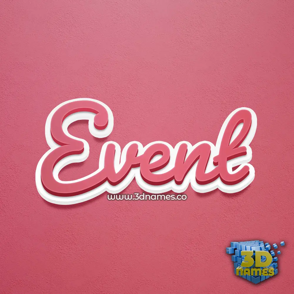 event in Red Scribble style - 3D name wallpaper